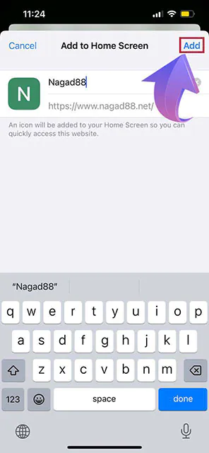 Confirm that you want to add the shortcut to your home screen.