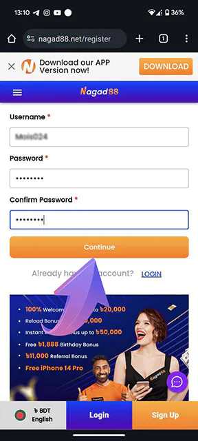 Complete the registration form by entering your contact details, including your email and mobile number.