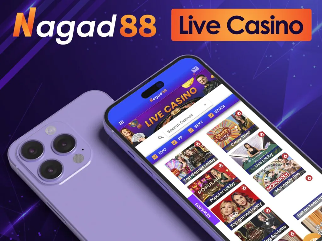 Join the action with professional dealers in the Nagad88 Live Casino.
